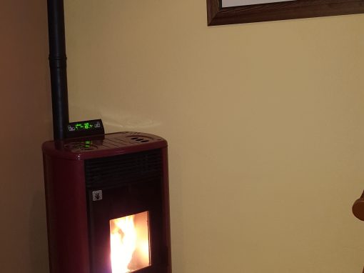 Instalación estufa de pellets 14 kW en Santa Amalia