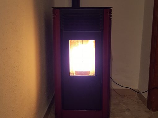 Instalación estufa de pellets 8 kW en Palazuelo