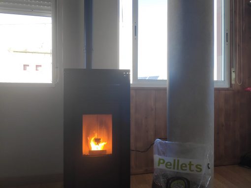 Instalación de Estufa de Pellets Nerea 10 kW en Alburquerque