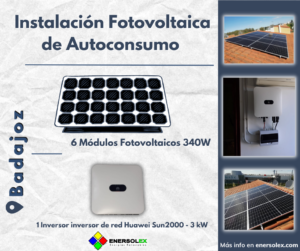 Instalacion fotovoltaica de autoconsumo en badajoz